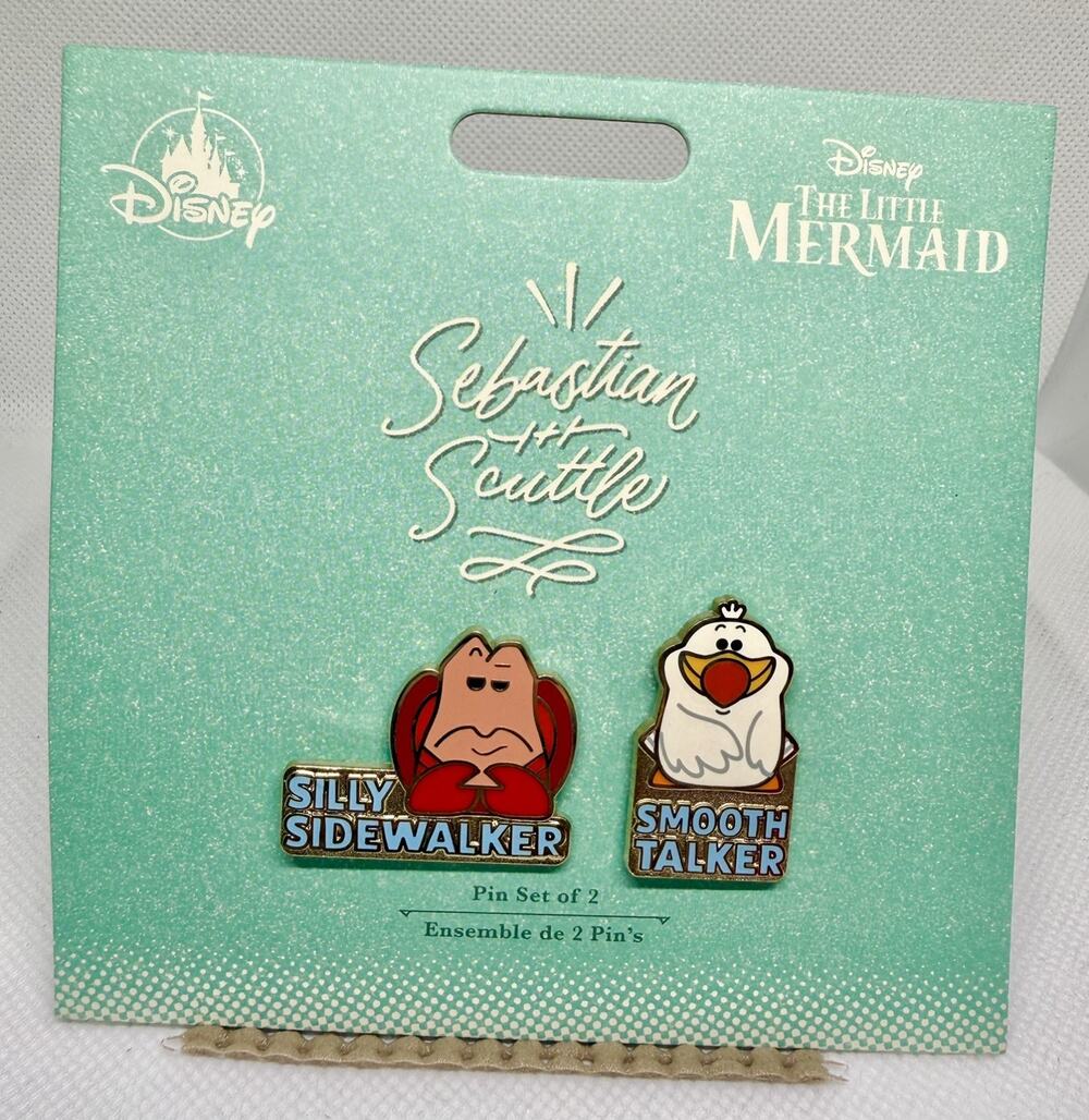 Disney Pin Trading The Little Mermaid Sebastian & Scuttle Set Of 2 NEW
